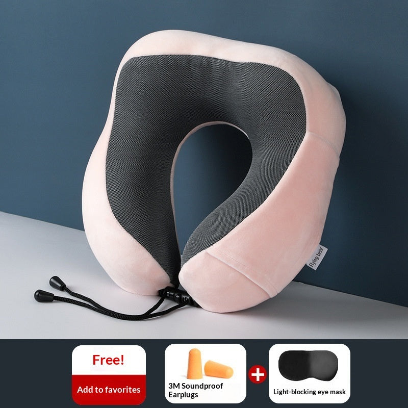 Premium U-Shaped Memory Foam Travel Pillow - Slow Rebound Neck Support