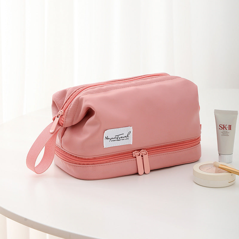 Large Capacity Double-Layer Travel Cosmetic Bag