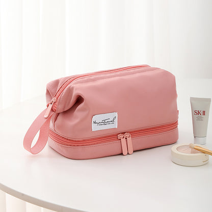 Large Capacity Double-Layer Travel Cosmetic Bag