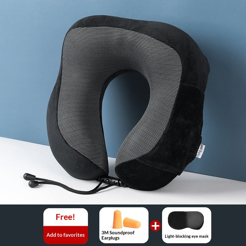 Premium U-Shaped Memory Foam Travel Pillow - Slow Rebound Neck Support