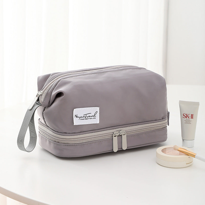 Large Capacity Double-Layer Travel Cosmetic Bag