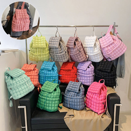 Candy Color Quilted Puffy Backpack - BagLova™