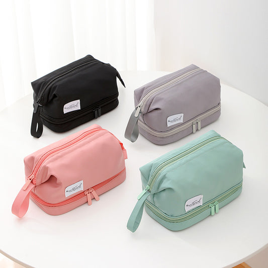 Large Capacity Double-Layer Travel Cosmetic Bag
