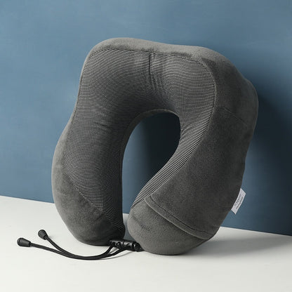 Premium U-Shaped Memory Foam Travel Pillow - Slow Rebound Neck Support