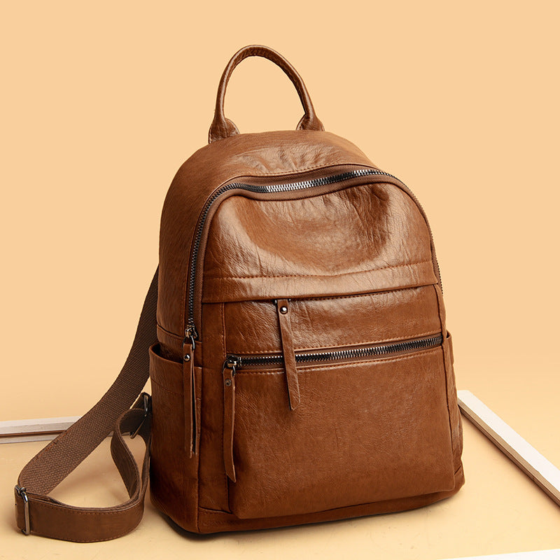 Soft Leather Casual Large Capacity Backpack - BagLova™
