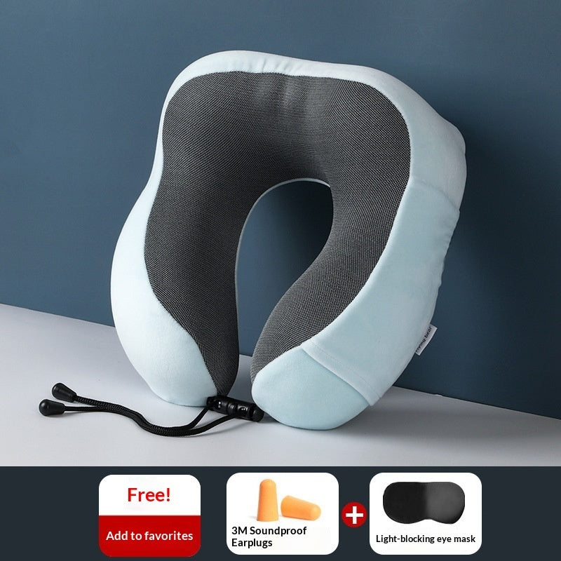 Premium U-Shaped Memory Foam Travel Pillow - Slow Rebound Neck Support