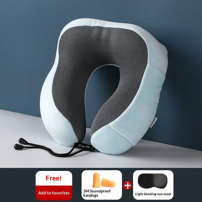 Premium U-Shaped Memory Foam Travel Pillow - Slow Rebound Neck Support