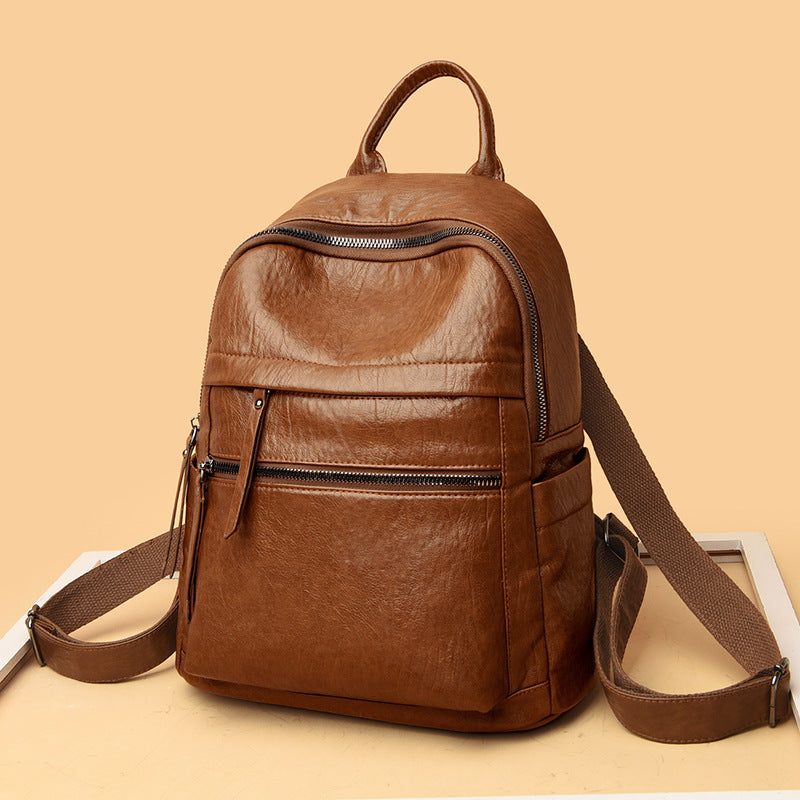 Soft Leather Casual Large Capacity Backpack - BagLova™