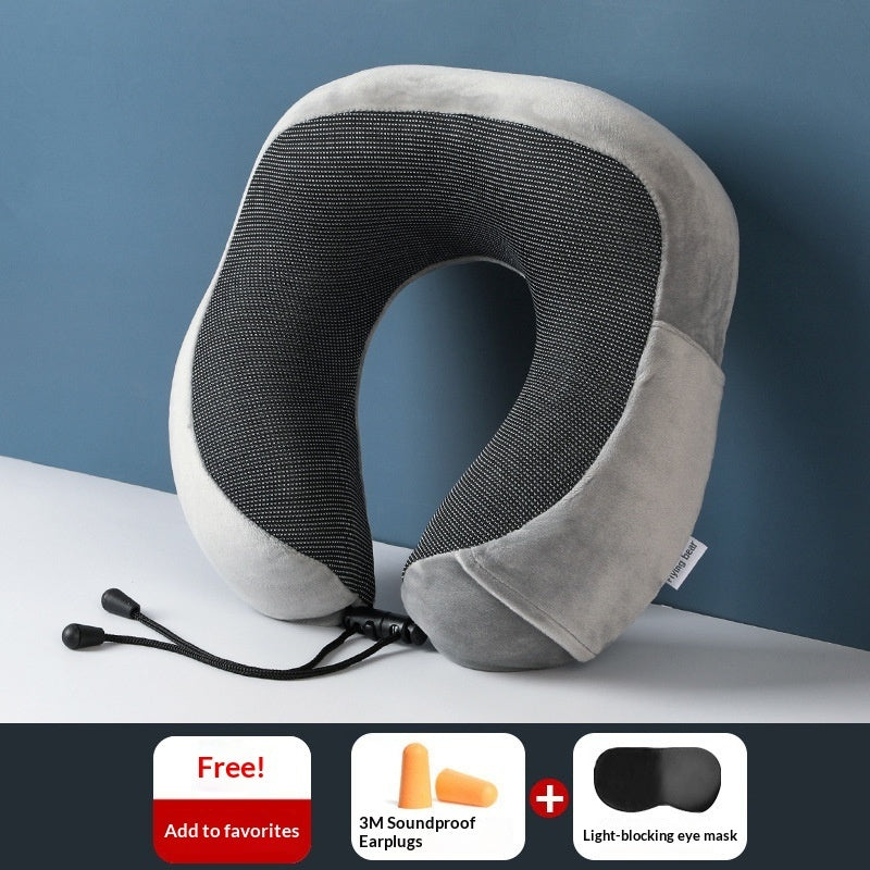 Premium U-Shaped Memory Foam Travel Pillow - Slow Rebound Neck Support
