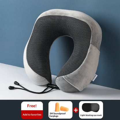 Premium U-Shaped Memory Foam Travel Pillow - Slow Rebound Neck Support