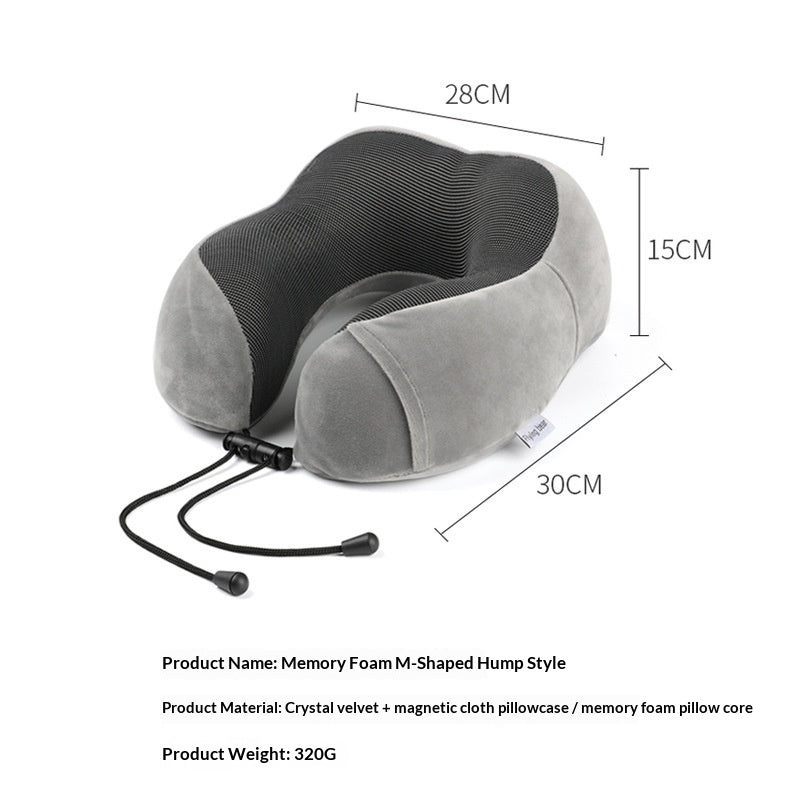 Premium U-Shaped Memory Foam Travel Pillow - Slow Rebound Neck Support