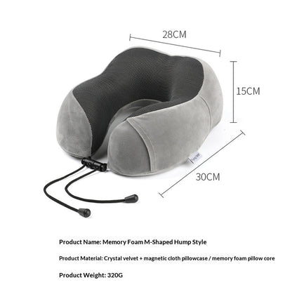 Premium U-Shaped Memory Foam Travel Pillow - Slow Rebound Neck Support